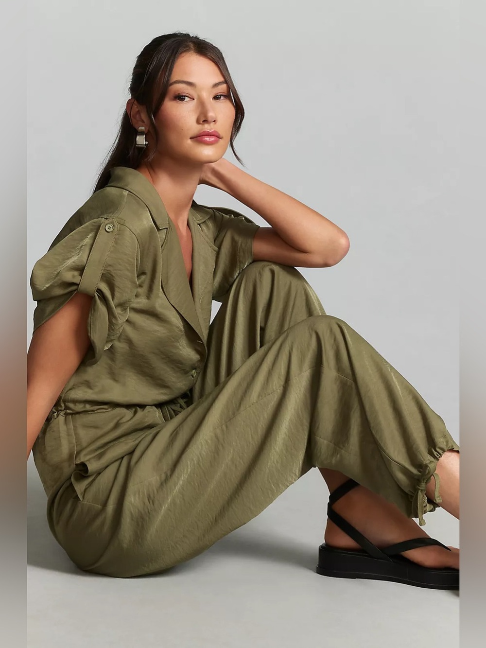 Anthropologie Tiny Heidi Green Jumpsuit M - Picture 1 of 15